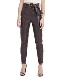 BCBGeneration High Waisted Faux Leather Legging With Belt - Brown