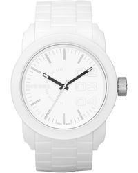 DIESEL - Double Down Quartz Stainless Steel And Silicone Casual Watch, Color: White (model: Dz1436) - Lyst