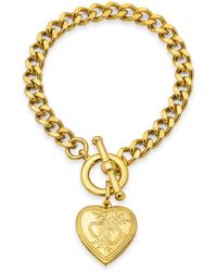 Ben-Amun - 24k Gold Plated Made In New York Heart Locket Bracelet Charm Pendant Chain Link Vintage For Anniversary Valentines Gift Fashion - Lyst