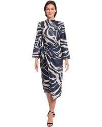 Donna Morgan - S Long Sleeve Midi Wrap Dress - Lyst