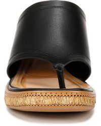 Franco Sarto - Sarto S Ferrara Heeled Thong Sandal Black Leather 6.5 M - Lyst