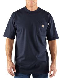 Carhartt - Flame Resistant Force Cotton Short Sleeve T-shirt,dark Navy,x-large - Lyst