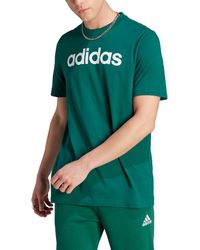 adidas - Size Essentials Single Jersey Linear Embroidered Logo T-shirt - Lyst