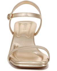 Vince - S Coco Kitten Heel Ankle Strap Sandal Champagne Gold Leather 7.5 M - Lyst