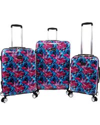 BEBE Womens Emma 3 Pc Spinner Suitcase Set 