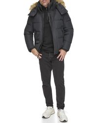 Andrew Marc - Short Quilted Inner Bib Attached Umbra Down Bomber With Hybrid Down Fill - Lyst