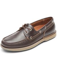 Rockport - Perth Boat Shoe, Beeswax/dark Brown, 8 Wide - Lyst