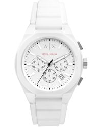 Emporio Armani - A|x Armani Exchange Chronograph White Silicone Band Watch - Lyst