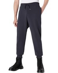 Emporio Armani - A | X Armani Exchange Cotton Jersey Drawstring Joggers With Leather Look Side Logo - Lyst