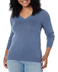 Amazon Essentials - Plus Size Lichtgewicht V-hals Trui Blauw Heide - Lyst
