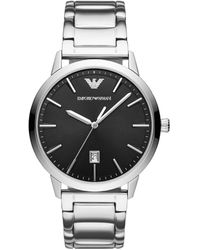 Emporio Armani - Three-hand Silver Stainless Steel Bracelet Watch - Lyst