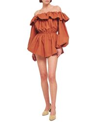 Ronny Kobo - Poplin Off The Shoulder Beatriz Romper - Lyst