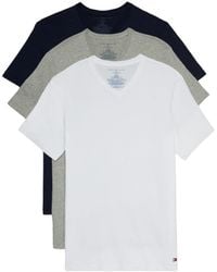 Tommy Hilfiger - Cotton V-neck Shirt 3-pack Multi Md - Lyst