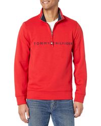 Tommy Hilfiger - Adaptive Quarter Zip Sweatshirt With Extended Zipper Pull - Lyst