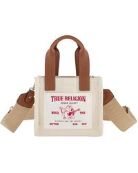 True Religion - Tote, Mini Travel Shoulder Bag With Adjustable Strap, Natural - Lyst