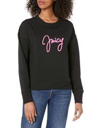 Juicy Couture Long Sleeve Script Logo Pullover - Black