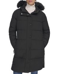 Tommy Hilfiger - Cold Weather Fur Trimmed Long Puffer Coat - Lyst