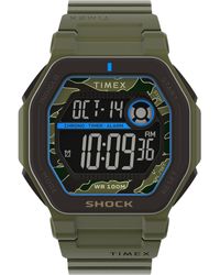 Timex - Green Strap Digital Neg Display Dial Green - Lyst