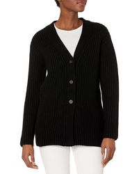 Vince - S Fitted Ribbed Cardigan Sweater - Lyst