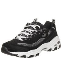Skechers - Sport D'lites Memory Foam Lace-up Sneaker,me Time Black/white,5 M Us - Lyst