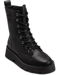 DKNY - Sejal Lace Up Combat Boot With Logo Detail Fashion - Lyst