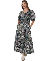 Velvet By Graham & Spencer - Raya Printed Silk Cotton Voile Ankle Length Dress - Lyst