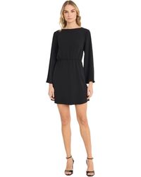 Donna Morgan - Elegant Long Bell Sleeve Elastic Waist Mini-boat Neck Keyhole Back A Line-wedding Guest Dress - Lyst
