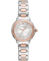 Emporio Armani - Three-hand Two-tone Stainless Steel Watch - Lyst