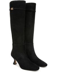 Sam Edelman - Lyla Knee High Boot Black Suede Wide Calf 7.5 Medium - Lyst