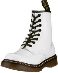 Dr. Martens - 1460 Originals 8 Eye Lace Up Boot,white Patent Lamper,4 Uk - Lyst