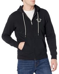 True Religion - Mens Classic Logo Long Sleeve Zip Up Hoodie Hooded Sweatshirt - Lyst