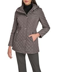 Calvin Klein - Hooded Quilted Jacket – Classic Diamond Stitch Long Coat With - Lyst