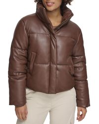 Levi's - Vegan Leather Quilted Shorty Puffer - Lyst