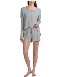 Splendid - Long Sleeve Henely Shorty Set - Lyst