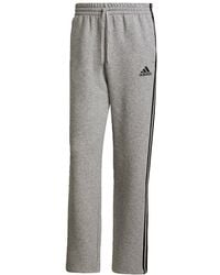 adidas - Essentials Fleece Open Hem 3-Stripes Pants - Lyst