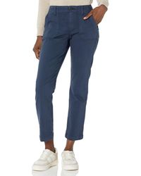 PAIGE - Mayslie Straight Ankle High Rise Utility Patch Pockets In Vintage Navy Haze - Lyst