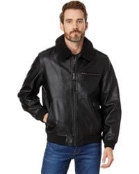 Levi's - Faux Leather Aviator Bomber Jacket With Sherpa Collar - Lyst