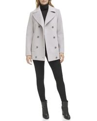 Kenneth Cole - Woll Button Up Collared Jacket - Lyst