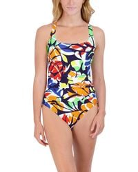 Nautica - Standard One Piece Swimsuit Crossback Tummy Control Quick Dry Removable Cup Adjustable Strap Bathing Suit - Lyst