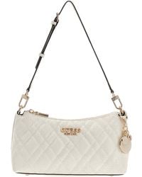 Guess - Schultertasche Isemay Shoulder Bag Cream White creme - Lyst