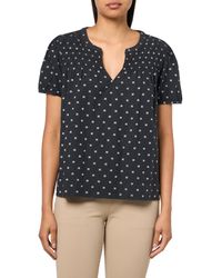 Lucky Brand - Smocked Notch Neck Puff Sleeve Top - Lyst