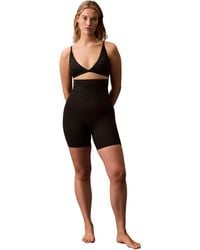 Calvin Klein - Shapewear Stay-put Stretch High-waist Mid-thigh Short Black - Lyst