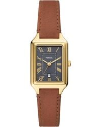 Fossil - Raquel Quartz Stainless Steel And Leather Three-hand Watch - Lyst