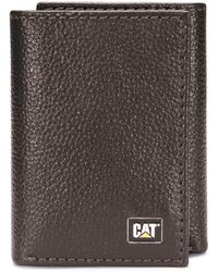 Caterpillar - Leather Trifold Wallet With Enamel Logo - Lyst