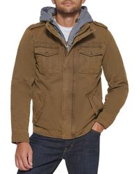 Levi's - Big & Tall Washed Cotton Hooded Military Jacket - Lyst