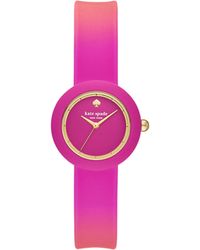 Kate Spade - Mini Park Row Pink Silicone Band Watch - Lyst