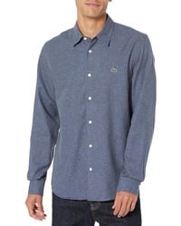 Lacoste - Contemporary Collection's Long Sleeve Solid Slim Fit Woven Button-down Shirt - Lyst