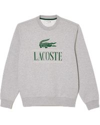 Lacoste - Large Croc Graphic Crew Neck Sweatshirt - Lyst