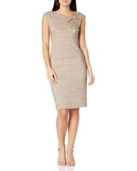 eliza j cap sleeve jewel neck sheath dress