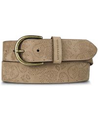 Lucky Brand - Paisley Embossed Leather Belt In Brown - Lyst